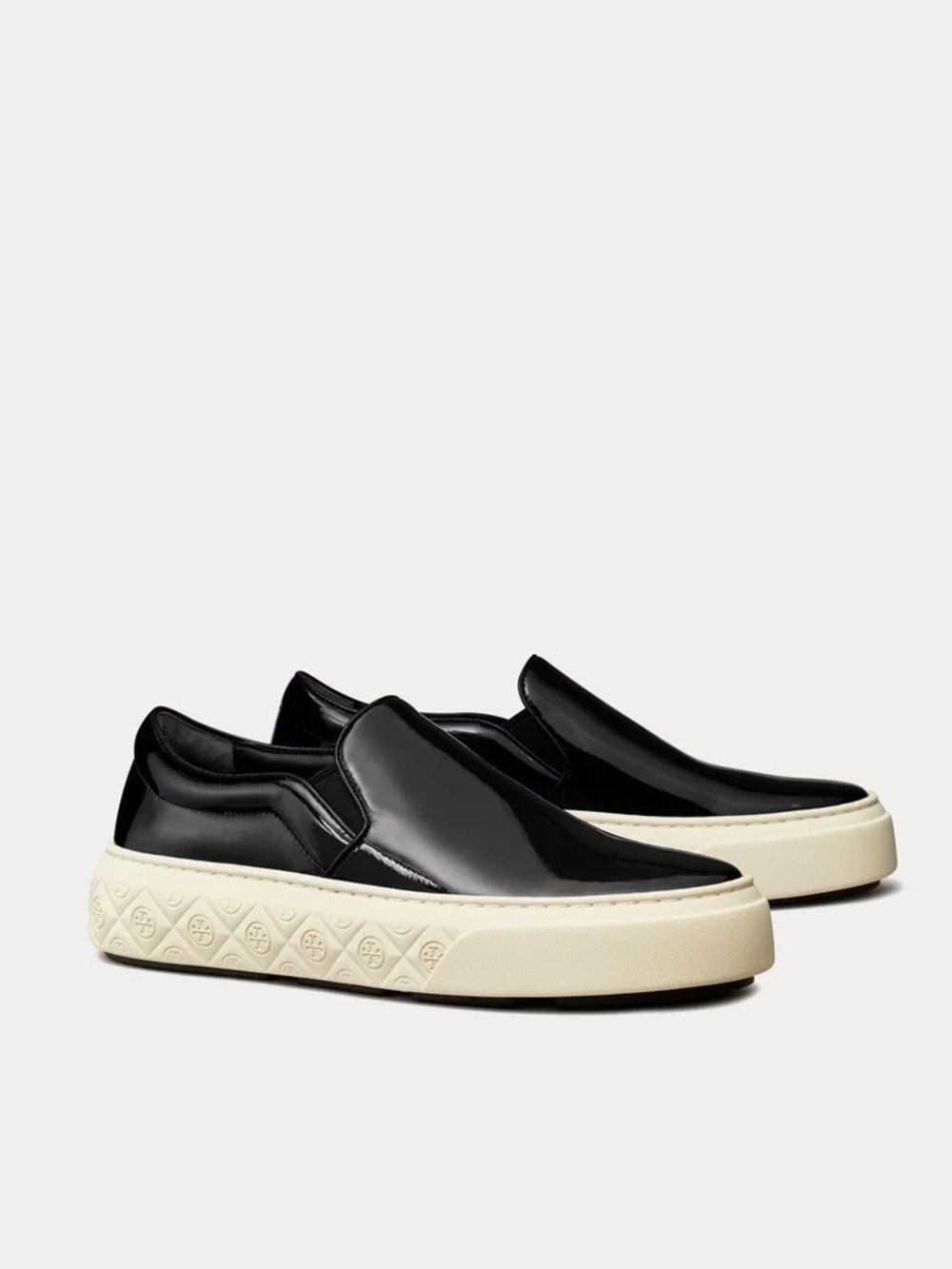 Tory Burch - Ladybug Patent Leather Black Slip On Sneakers